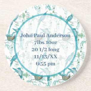 Vintage Baby Bird with Moma and Papa Bird Coasters