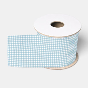 Vintage baby Blue Gingham Rustic Country Grosgrain Ribbon