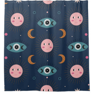 vintage baby boho seamless pattern. Hippie chic ba Shower Curtain