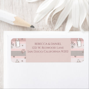 Vintage Baby Bottle Pattern Return Address