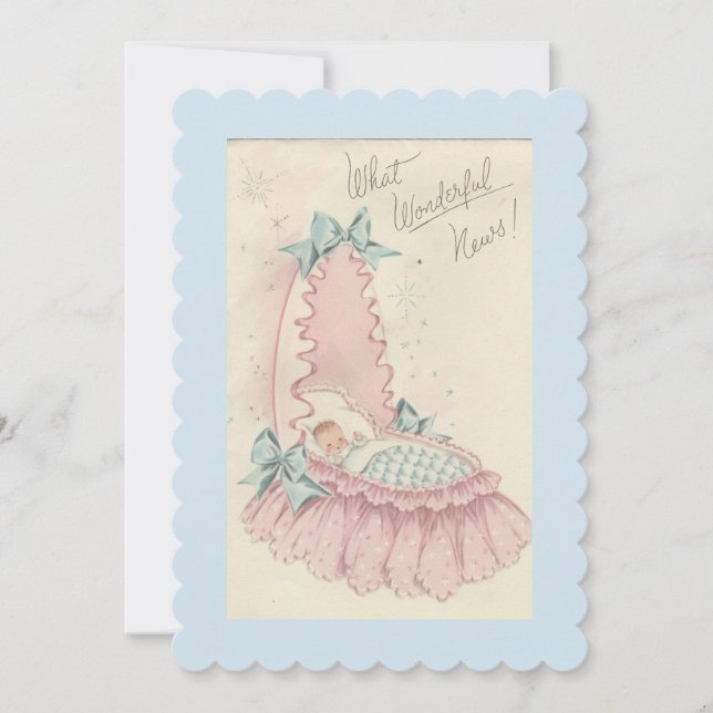 Vintage Baby Boy Birth Announcement (Front)