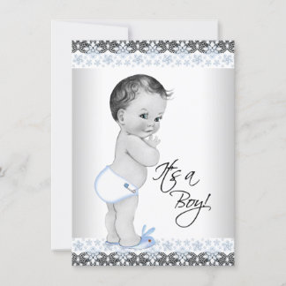 Vintage Baby Boy Shower Invitation