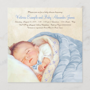 Vintage Baby Boy Shower Invitation