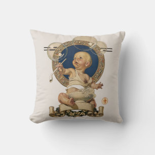 Vintage Baby Bubbles by J.C. Leyendecker Nursery Cushion