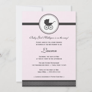 Vintage Baby Carriage Baby Shower Invitation