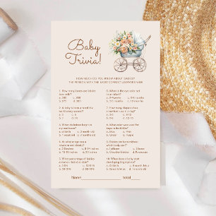 Vintage Baby Carriage Baby Shower Trivia Game
