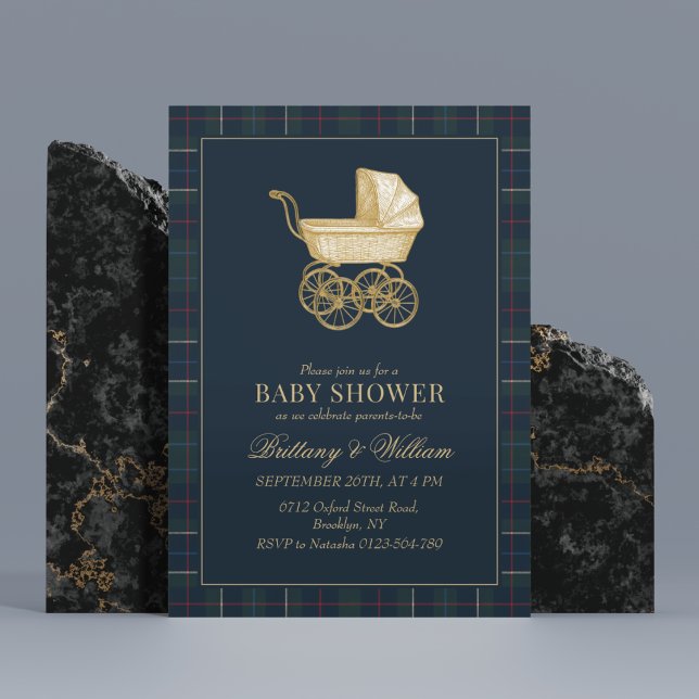Vintage Baby Carriage Classic Baby Shower  Invitation (Creator Uploaded)