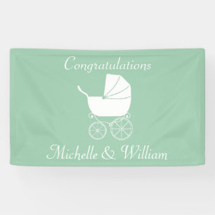 Vintage Baby Carriage Shower Beautiful Banner