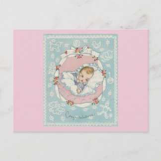 Vintage Baby Congratulations Postcard