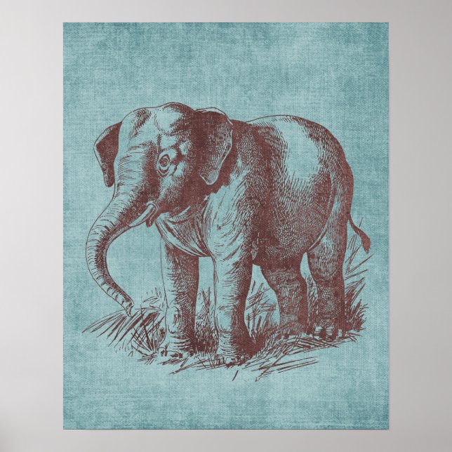 Vintage Baby Elephant Poster (Front)