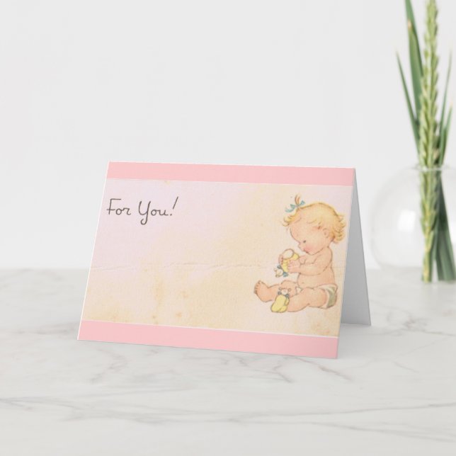 Vintage Baby Gift Tag Card (Front)