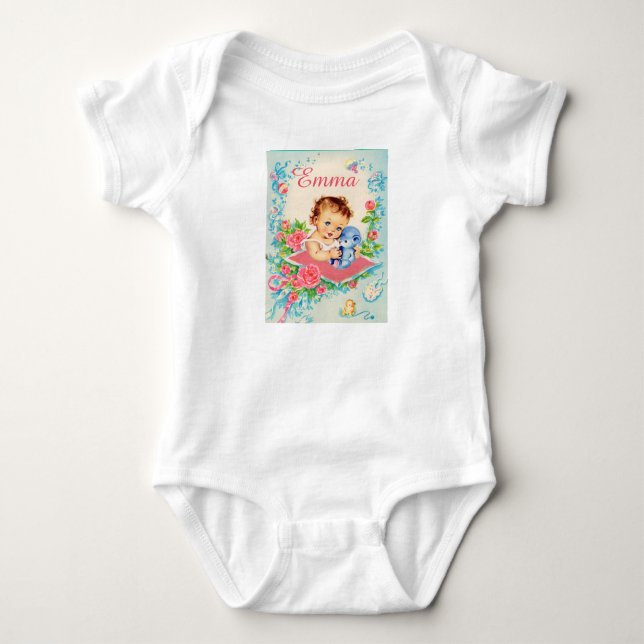 Vintage Baby Girl One Piece Bodysuit (Front)