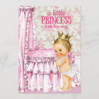 Vintage Baby Girl Princess Baby Shower Invitation
