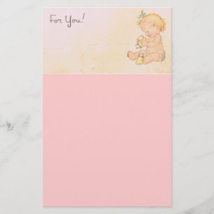 Vintage Baby Girl Stationery