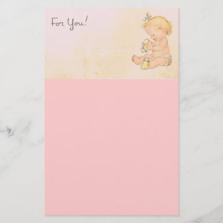 Vintage Baby Girl Stationery