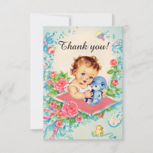 Vintage Baby Girl "Thank You" Cards