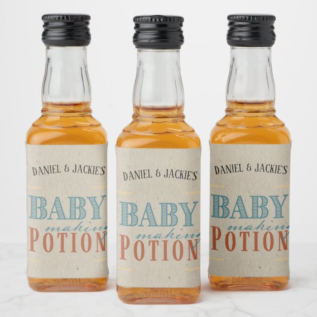 Vintage Baby Making Potion Liquor Bottle Label (Bottles)
