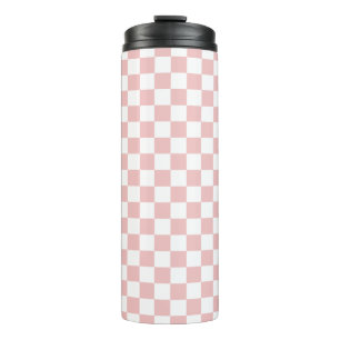 Vintage Baby Pink Checkerboard Thermal Tumbler