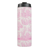 Vintage baby pink toile de jouy printed