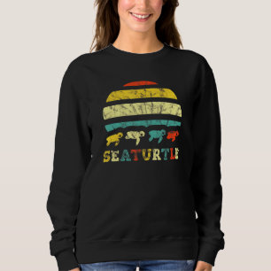 Vintage Baby Sea Turtle Retro Ocean Creature Sweatshirt