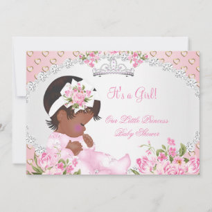 Vintage Baby Shower Girl Rose Floral Pink Hearts A Invitation