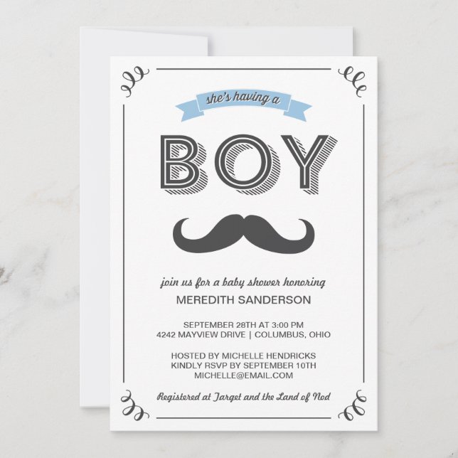 Vintage Baby Shower Invitation (Front)