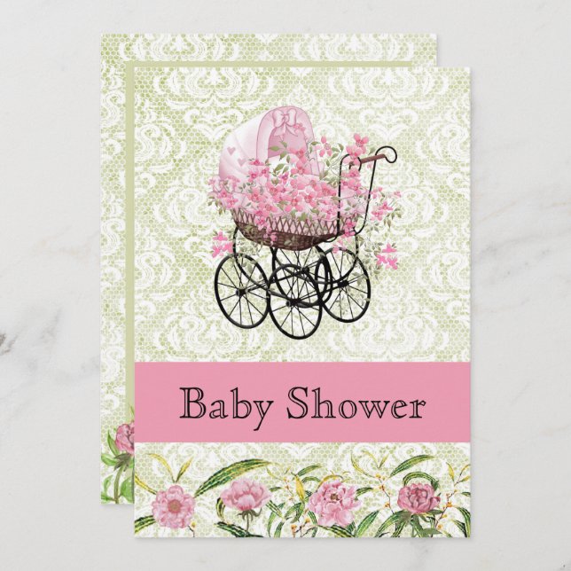 Vintage Baby Shower Invitation (Front/Back)