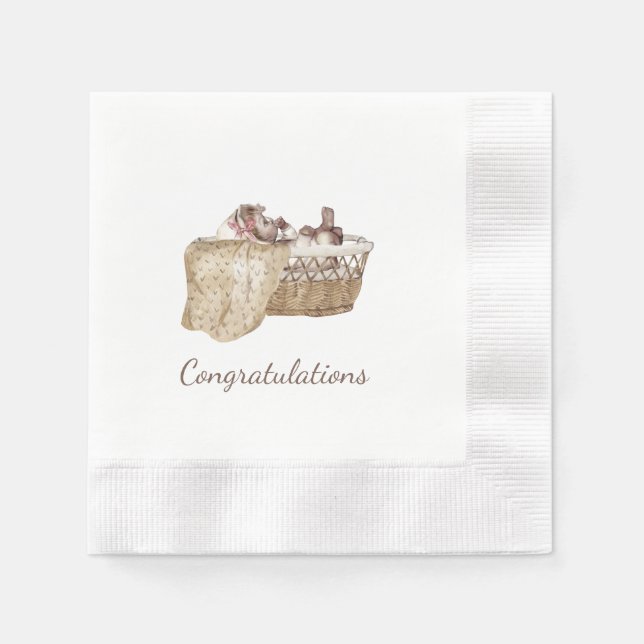 Vintage Baby Shower Paper Napkin (Front)