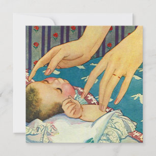 Vintage Baby Shower Party Announcement Invitation