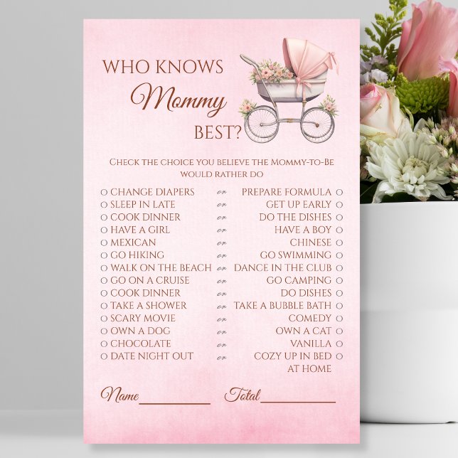 Vintage Baby Shower Who Knows Mummy Best? Flyer (Creator Uploaded)