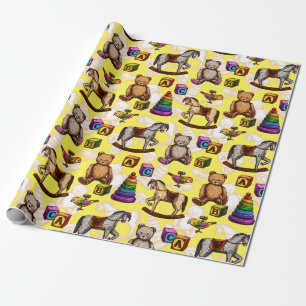 Vintage Baby Toys Wrapping Paper