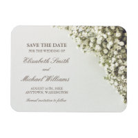 Vintage Baby's Breath Wedding Save the Date