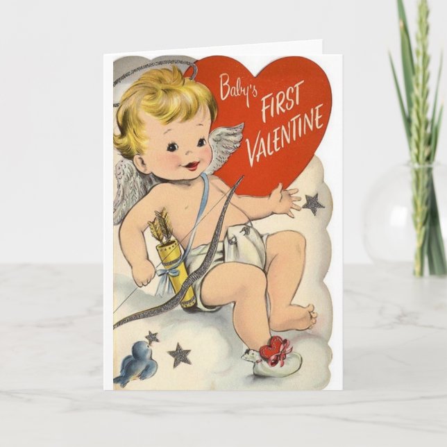 Vintage Baby's First Valentine's Day Card (Front)