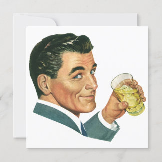 Vintage Bachelor at a Cocktail Party Invitation