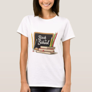 Vintage "Back to School" Chalkboard & Books  T-Shirt