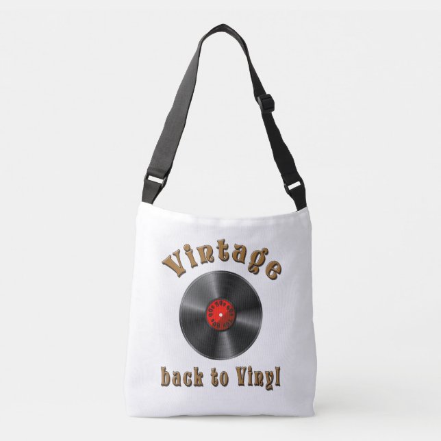 Vintage - Back to Vinyl, the record is back Crossbody Bag (Front)