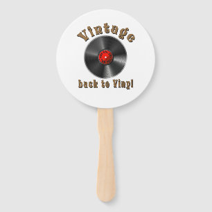 Vintage - Back to Vinyl, the record is back Hand Fan