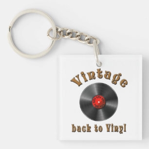 Vintage - Back to Vinyl, the record is back Key Ring