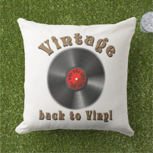 Vintage - Back to Vinyl, the record is back, Oldie Cushion