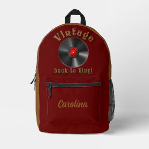 Vintage - Back to Vinyl, the record is back Printed Backpack