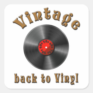 Vintage - Back to Vinyl, the record is back Square Sticker