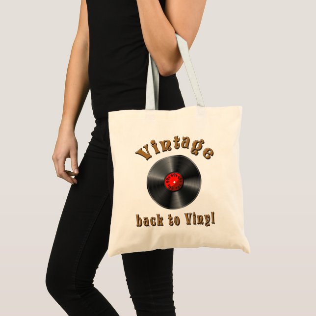 Vintage - Back to Vinyl, the record is back Tote Bag (Front (Product))