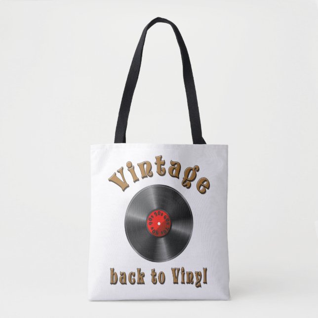 Vintage - Back to Vinyl, the record is back Tote Bag (Front)