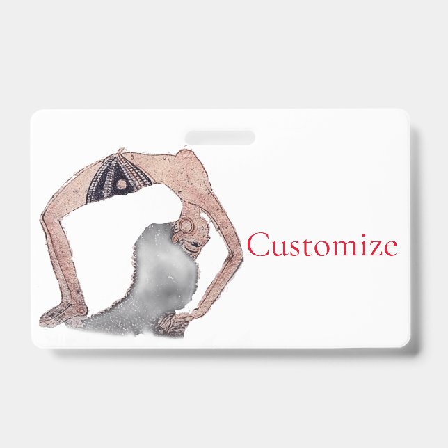 Vintage Backbend Yoga Pose Thunder_Cove ID Badge (Front)