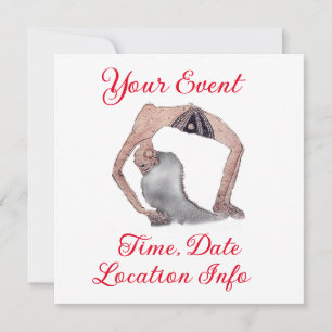 Vintage Backbend Yoga Pose Thunder_Cove Invitation