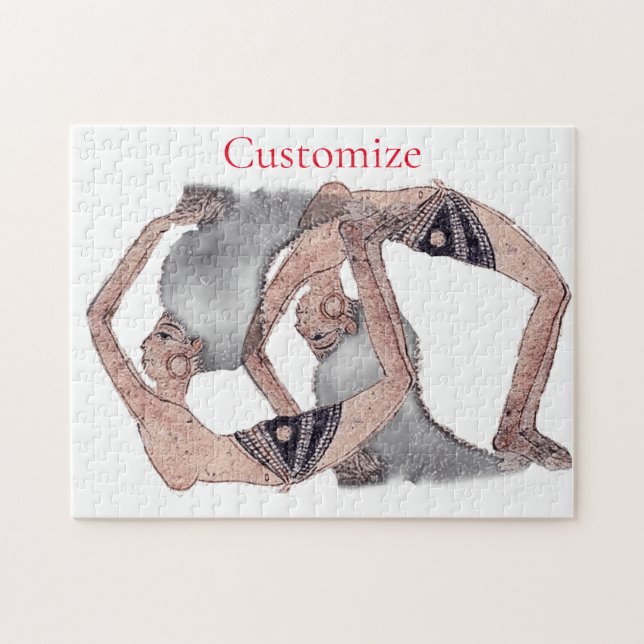 Vintage Backbend Yoga Pose Thunder_Cove Jigsaw Puzzle (Horizontal)