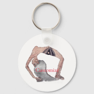 Vintage Backbend Yoga Pose Thunder_Cove Key Ring