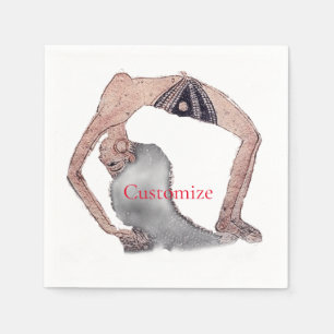 Vintage Backbend Yoga Pose Thunder_Cove Napkin