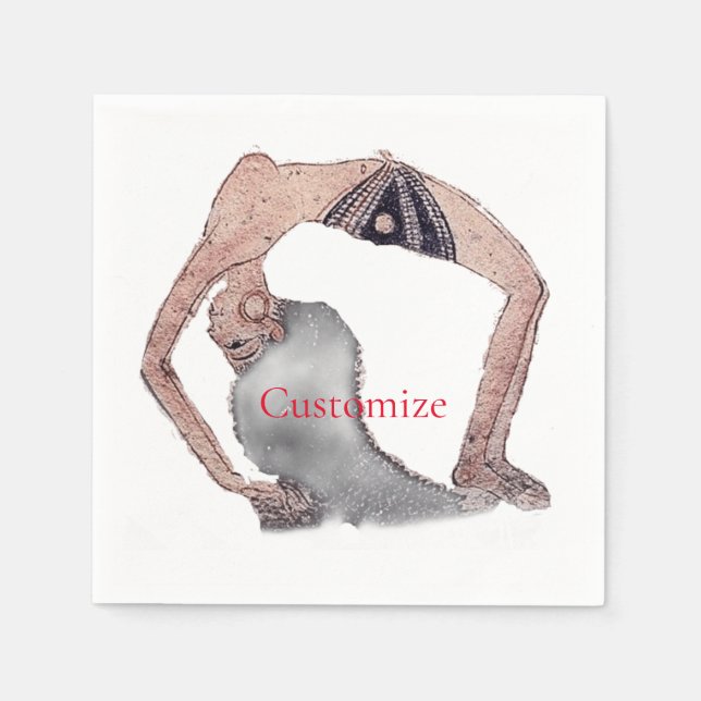 Vintage Backbend Yoga Pose Thunder_Cove Napkin (Front)
