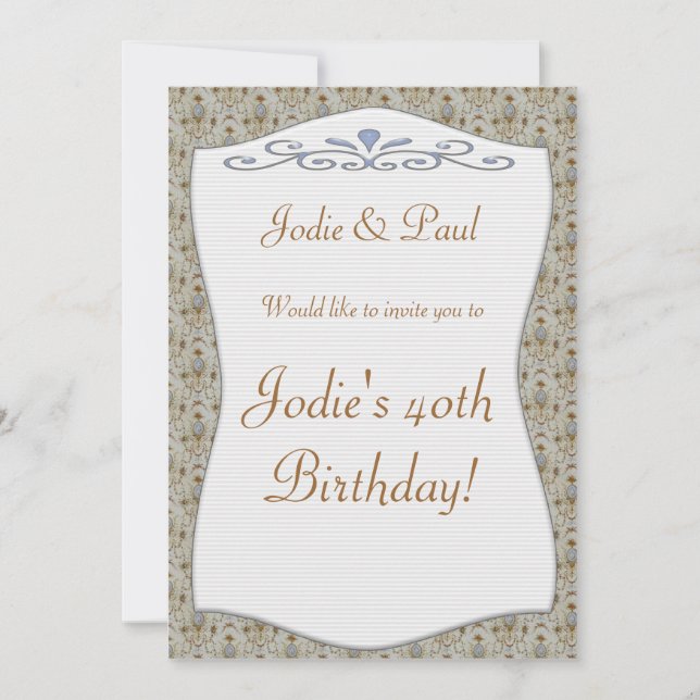 Vintage Background - Birthday Party Invitation (Front)